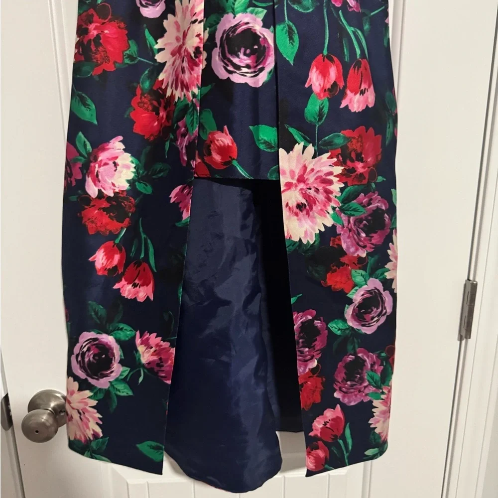 Rare Editions Navy and Pink Floral Dress
